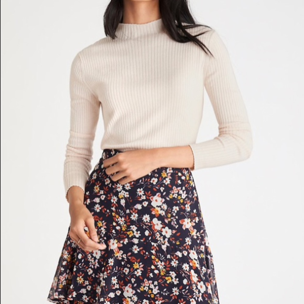 Brand New Ann Taylor Ribbed Mock Neck Sweater XS